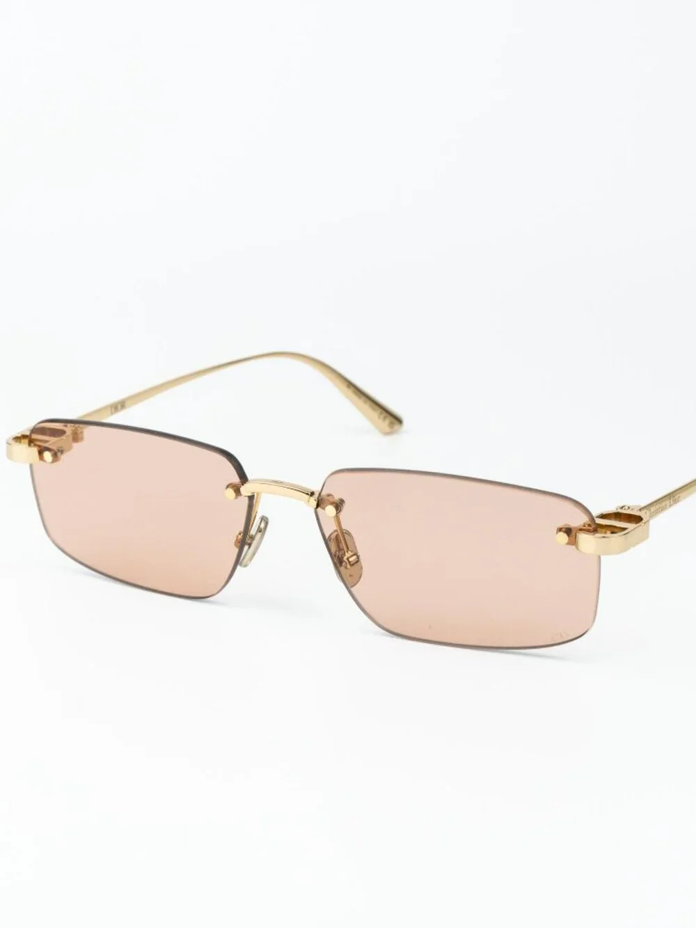 Dior Men Sunglasses Gold Rose Rectangle CDIOR S4U B0L0 NEW AUTHENTIC